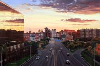 Atardecer en la Avda. de America