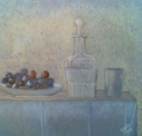 Botella con uvas
